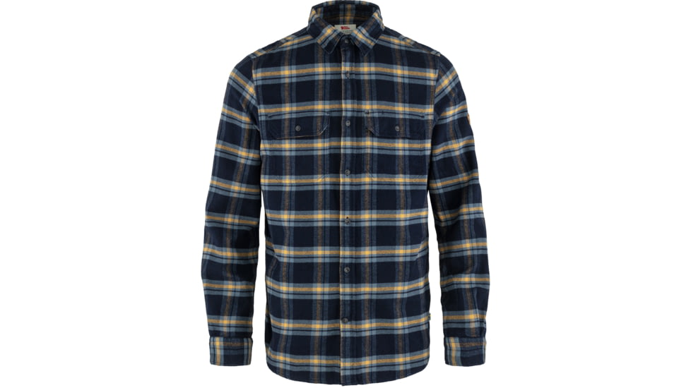 Fjallraven Ovik Heavy Flannel Shirt - Mens, Dark Navy-Buckwheat Brown, 2XL, F82978-555-232-XXL