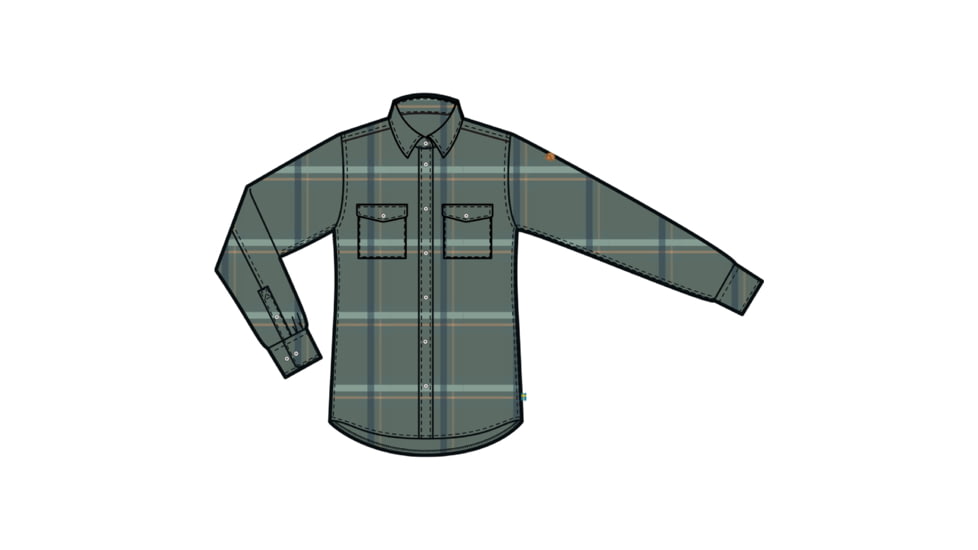 Fjallraven Ovik Heavy Flannel Shirt - Womens, Patina Green/Deep Patina, Extra Small, F86999-614-679-XS