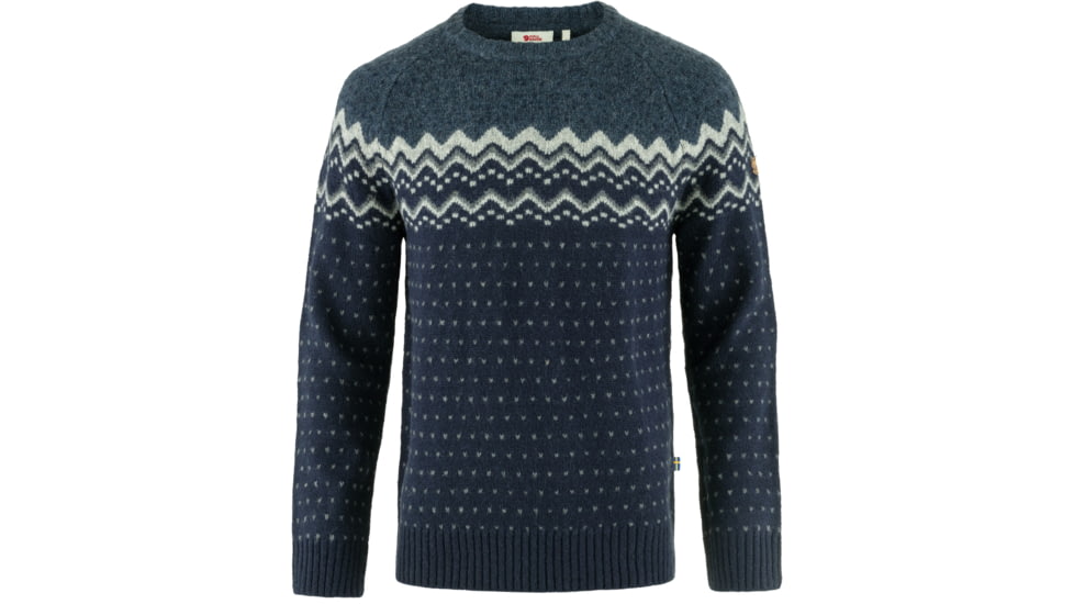 Fjallraven Ovik Knit Sweater - Mens, Dark Navy/Mountain Blue, Extra Small, F81829-555-570-XS