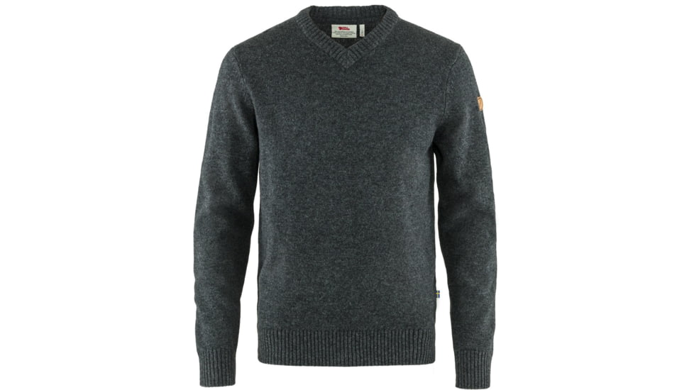 Fjallraven Ovik V-Neck Sweater - Mens, Dark Grey, 3XL, F87320-030-XXXL
