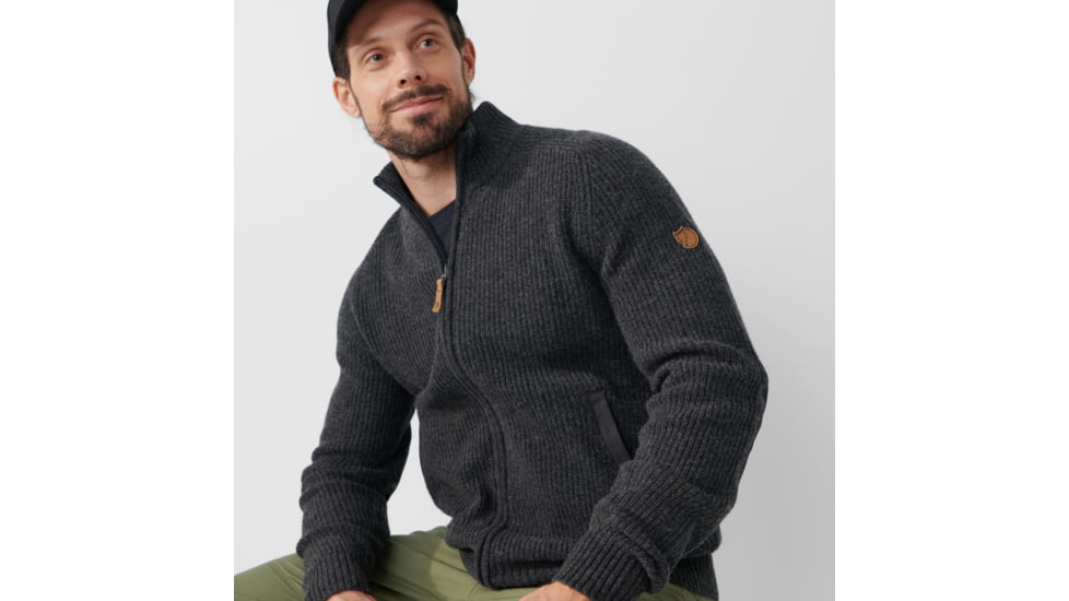 Fjallraven Ovik Zip Cardigan Knit - Mens, Dark Grey, Extra Large, F87071-030-XL