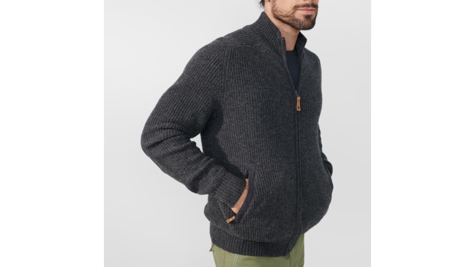Fjallraven Ovik Zip Cardigan Knit - Mens, Dark Grey, Extra Large, F87071-030-XL