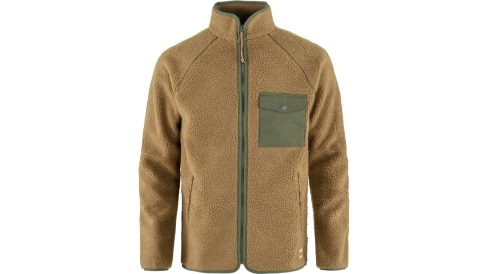 Fjallraven Vardag Pile Fleece - Mens, Buckwheat Brown/Laurel Green, Extra Large, F84158-232-625-XL