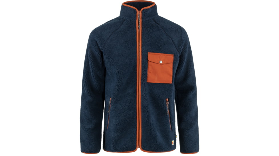 Fjallraven Vardag Pile Fleece - Mens, Navy-Autumn Leaf, Extra Small, F84158-560-215-XS