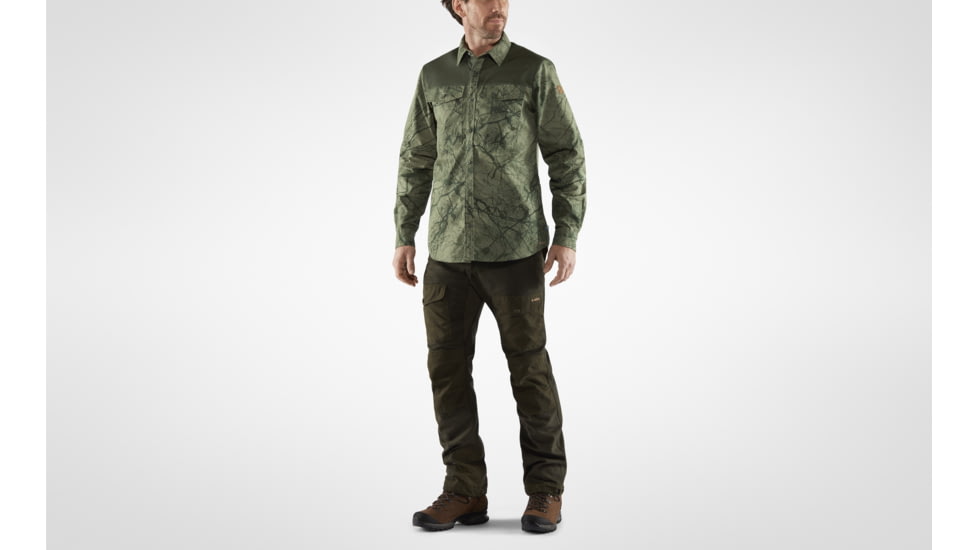 Fjallraven Varmland G-1000 Shirt - Mens, Green Camo/Deep Forest, Extra Large, F87326-626-662-XL