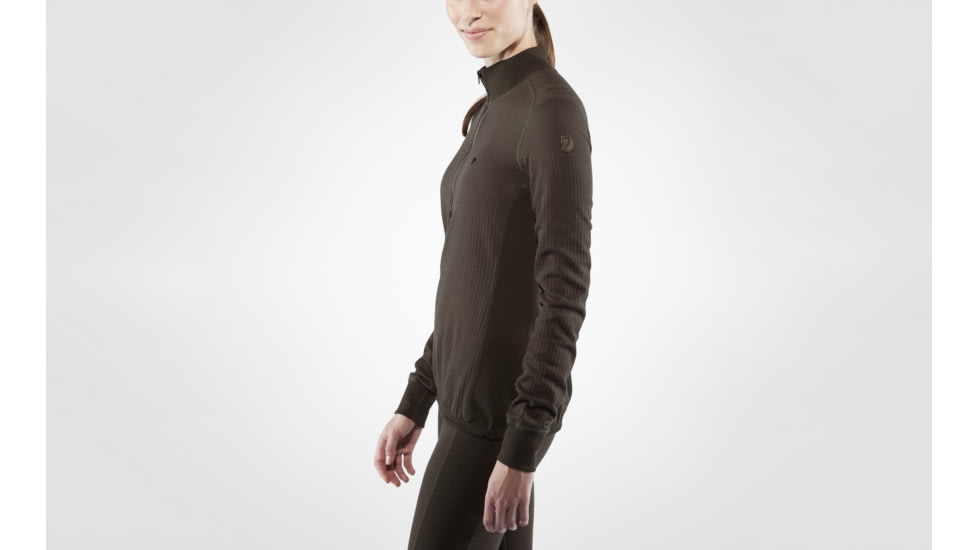 Fjallraven Varmland Woolterry Half Zip - Womens, Dark Olive, Extra Small, F90839-633-XS