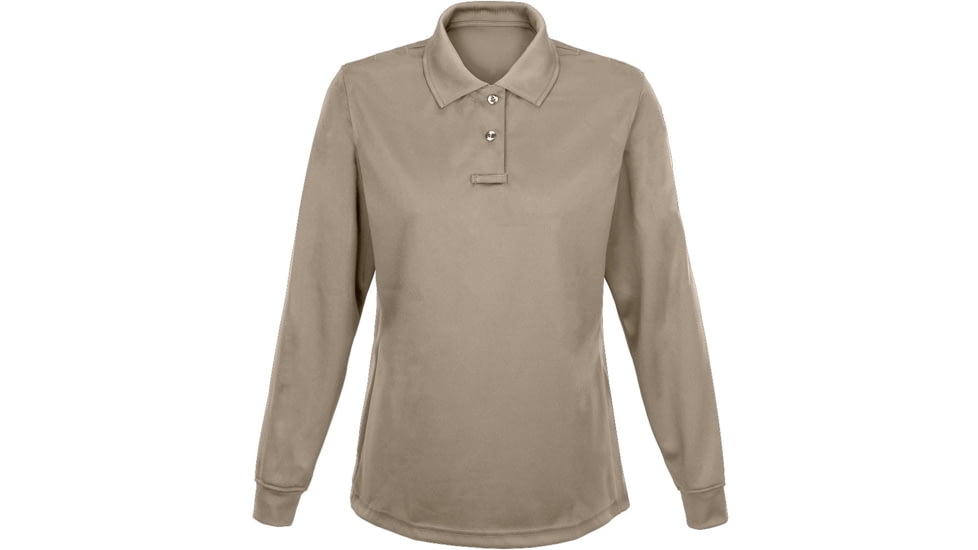 Flying Cross Long Sleeve Impact Polo - Women's, Silver Tan, Extra Large, 3220W04XLARGENA
