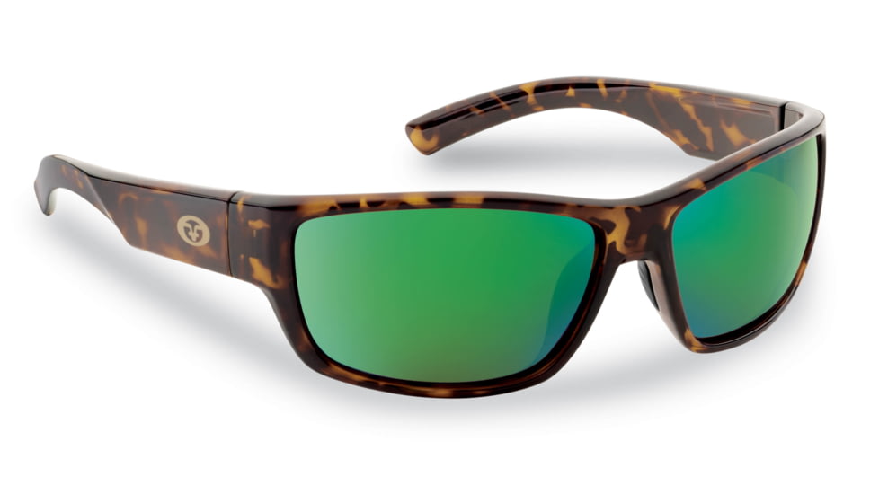 Flying Fisherman 7701TAG Matecumbe Polarized Sunglasses, Tortoise Frame, Amber-Green Mirror Lens, 7701TAG