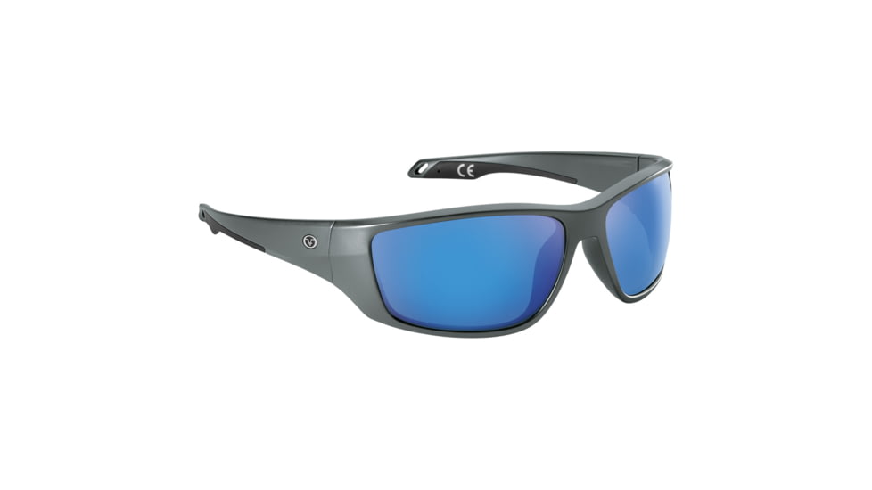 Flying Fisherman 7739GSB Carico Sunglasses, Matte Gray Frame Smoke-Blue Mirror Lens, Acutint Polarized Lens System, 7739GSB