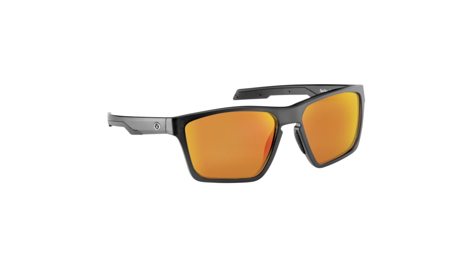 Flying Fisherman 7761BAR Sandbar Sunglasses, Matte Crystal Black Frame, Amber Red Mirror Lenses, 7761BAR