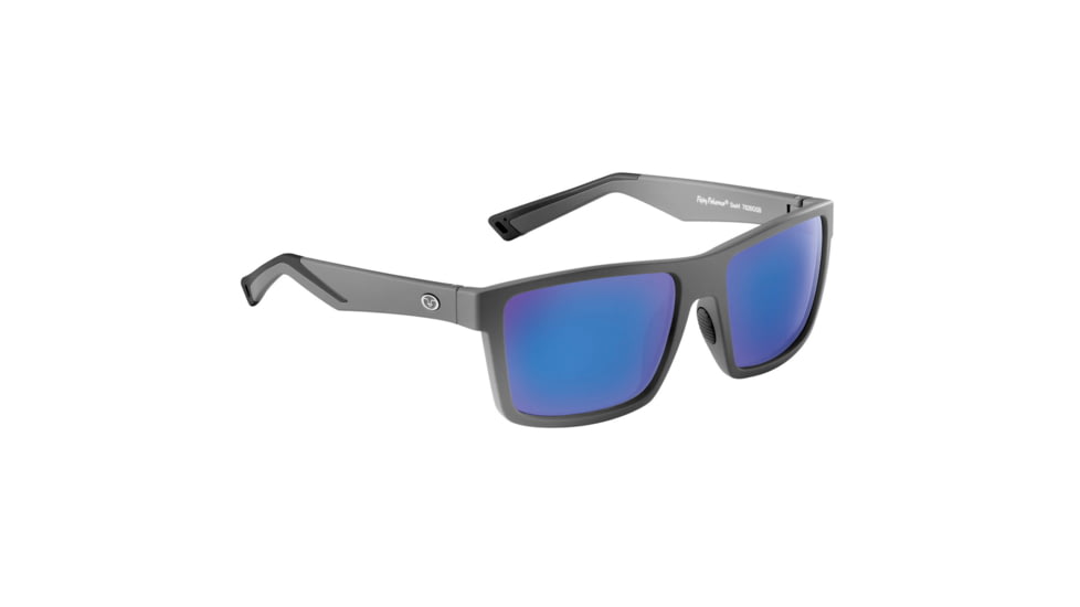 Flying Fisherman 7826GSB Swirl Sunglasses Matte Gray Frame Smoke-Blue Mirror Lens, AcuTint Polarized Lens System, 7826GSB