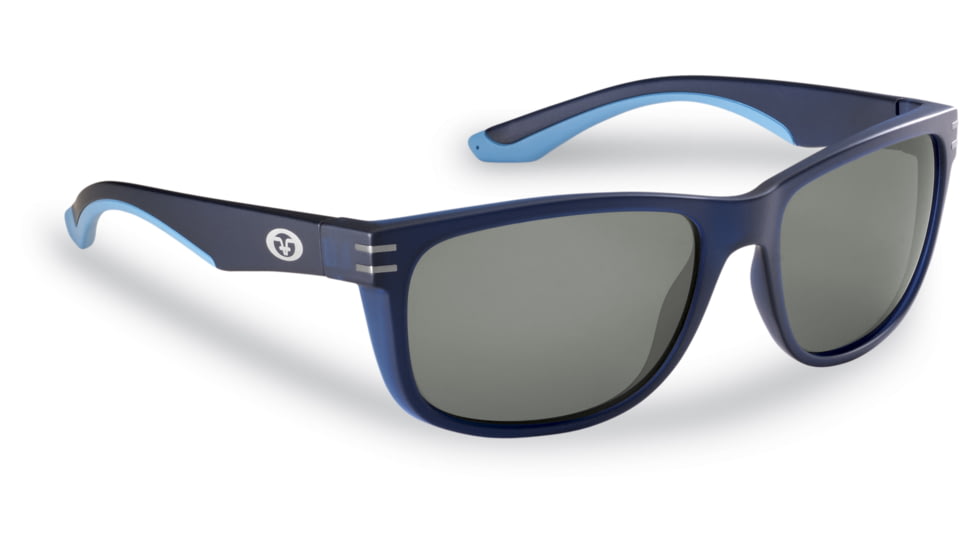 Flying Fisherman 7873NS Double Header Polarized Sunglasses, Matte Navy Frame, Smoke Lens, 7873NS