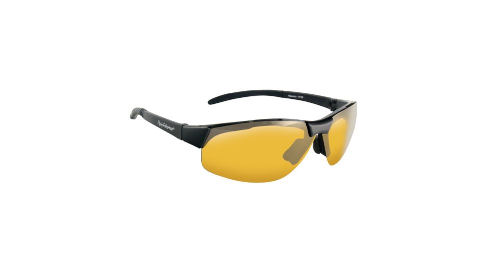 Flying Fisherman Maverick Sunglasses, Matte Black/Yellow Amber 101581