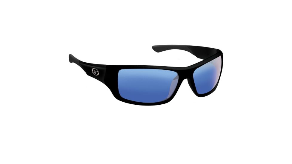 Flying Fisherman Triton Sunglasses, Matte Black Frame, Smoke Blue Mirror Lens 4010175