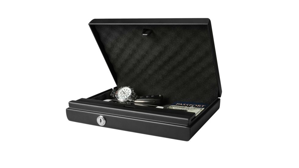 Fortress Medium Portable Safe w/ Electronic Lock and Mute-U Keypad, Black, Medium, 11E20