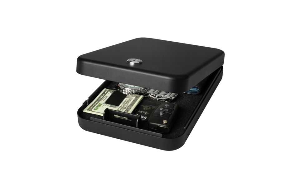 Fortress Portable Safe with Key Lock, Black, Small, 11K10