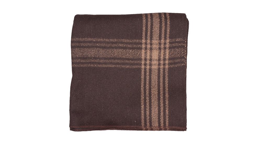 Fox Outdoor Camel-Striped Brown Wool Blanket, ., 818-10