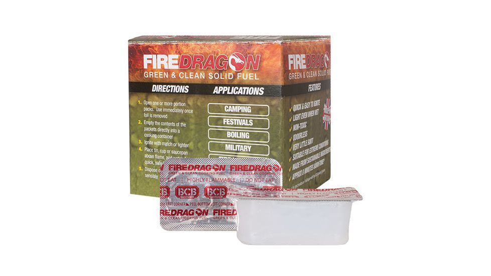 Fox Outdoor Firedragon Green and Clean Solid Fuel pack of 6, ., 57-9811