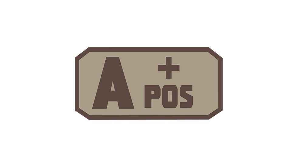 Fox Outdoor Medical and Morale Patches, A Pos - Khaki/Brown, 84P-060