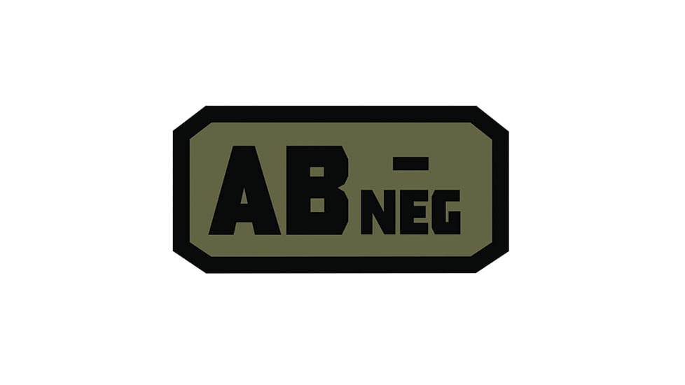 Fox Outdoor Medical and Morale Patches, AB Neg - Black/Olive Drab, 84P-045