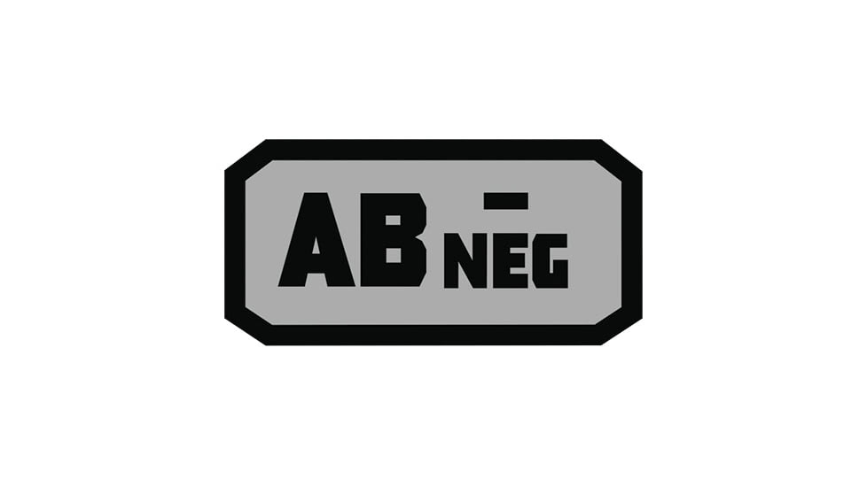 Fox Outdoor Medical and Morale Patches, AB Neg - Grey/Black, 84P-055