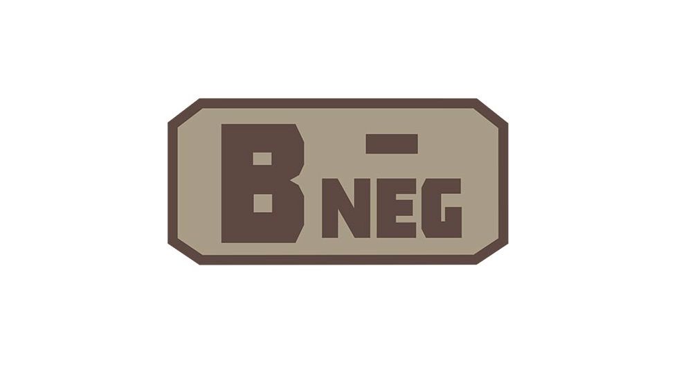 Fox Outdoor Medical and Morale Patches, B Neg - Khaki/Brown, 84P-063