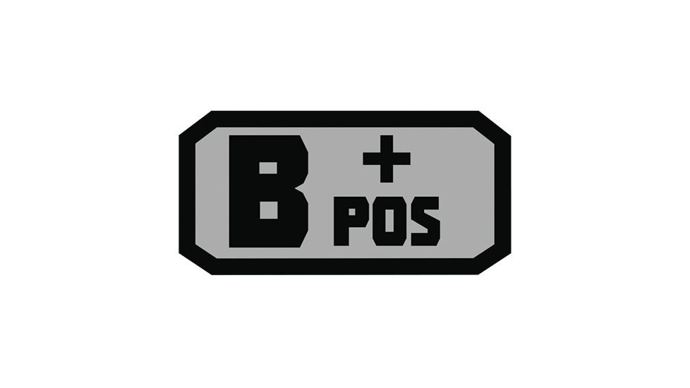 Fox Outdoor Medical and Morale Patches, B Pos - Grey/Black, 84P-052