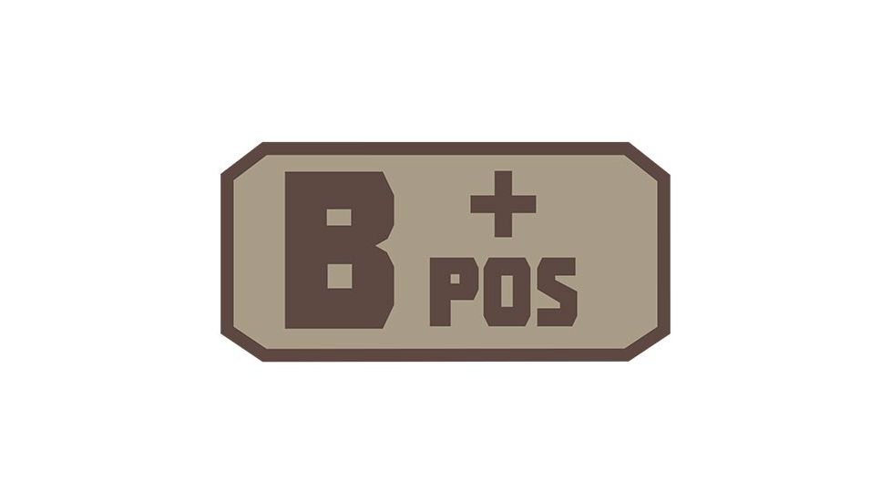 Fox Outdoor Medical and Morale Patches, B Pos - Khaki/Brown, 84P-062
