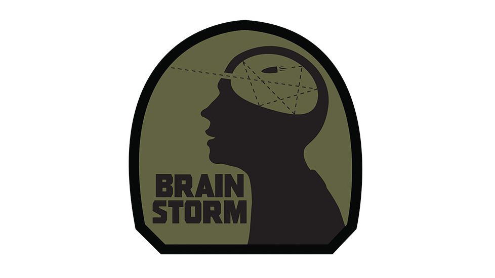 Fox Outdoor Medical and Morale Patches, Brain Storm - Olive Drab, 84P-350