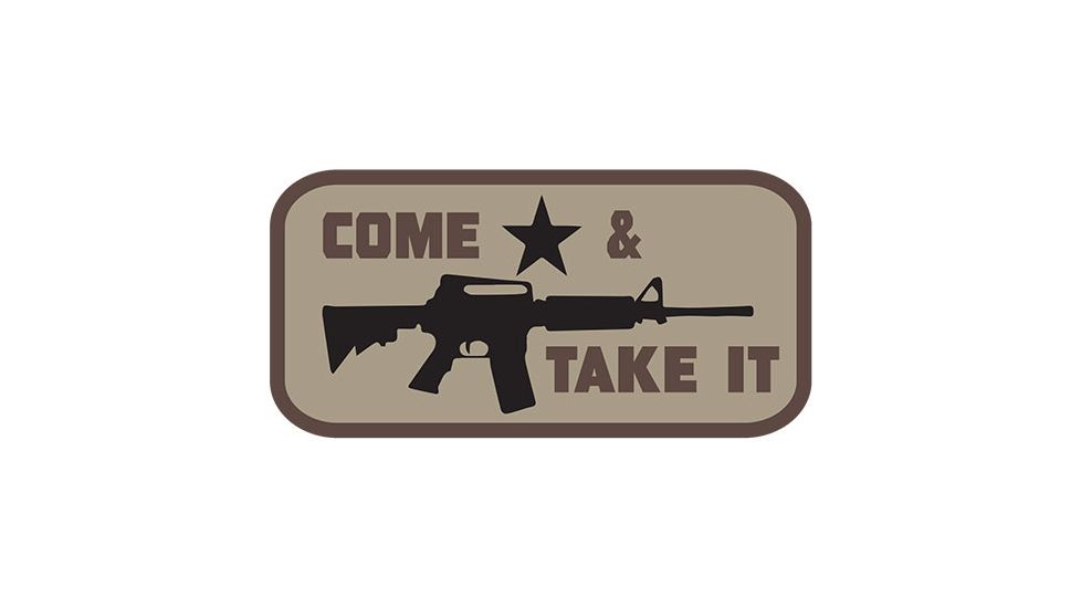 Fox Outdoor Medical and Morale Patches, Come &amp; Take It - Khaki, 84P-127