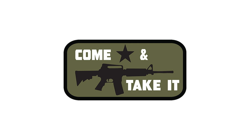 Fox Outdoor Medical and Morale Patches, Come &amp; Take It - Olive Drab, 84P-125