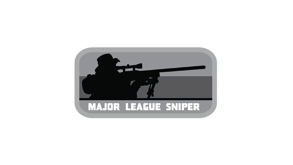 Fox Outdoor Medical and Morale Patches, Major League Sniper - Grey/Black, 84P-361