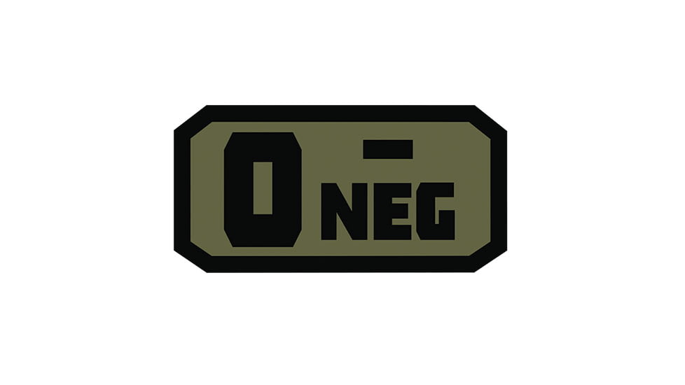 Fox Outdoor Medical and Morale Patches, O Neg - Black/Olive Drab, 84P-047