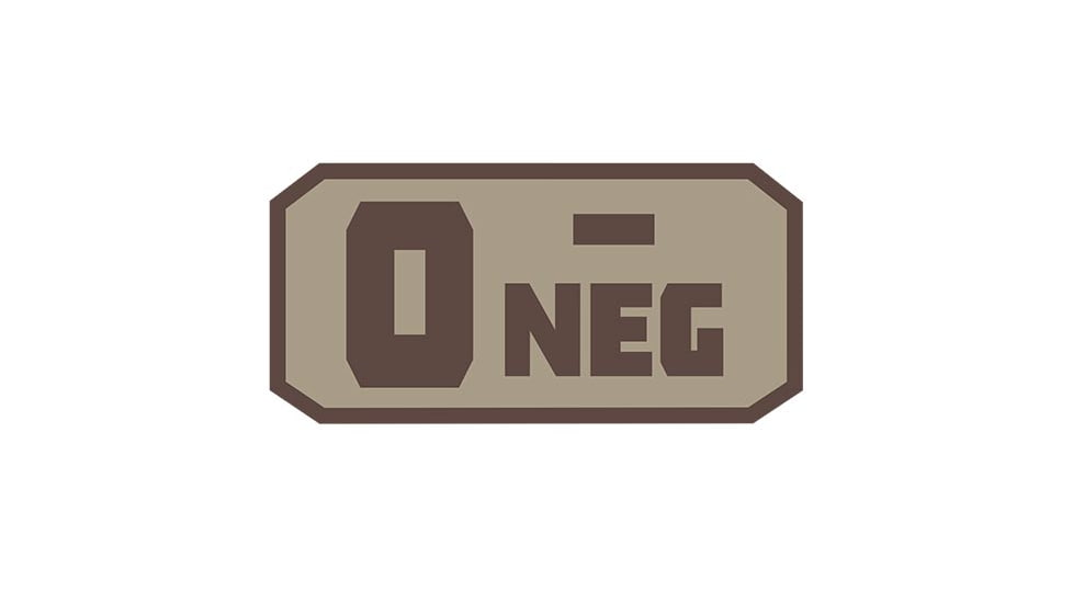 Fox Outdoor Medical and Morale Patches, O Neg - Khaki/Brown, 84P-067