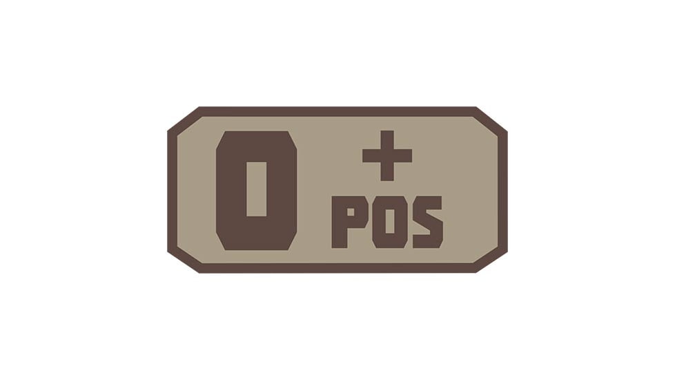 Fox Outdoor Medical and Morale Patches, O Pos - Khaki/Brown, 84P-066