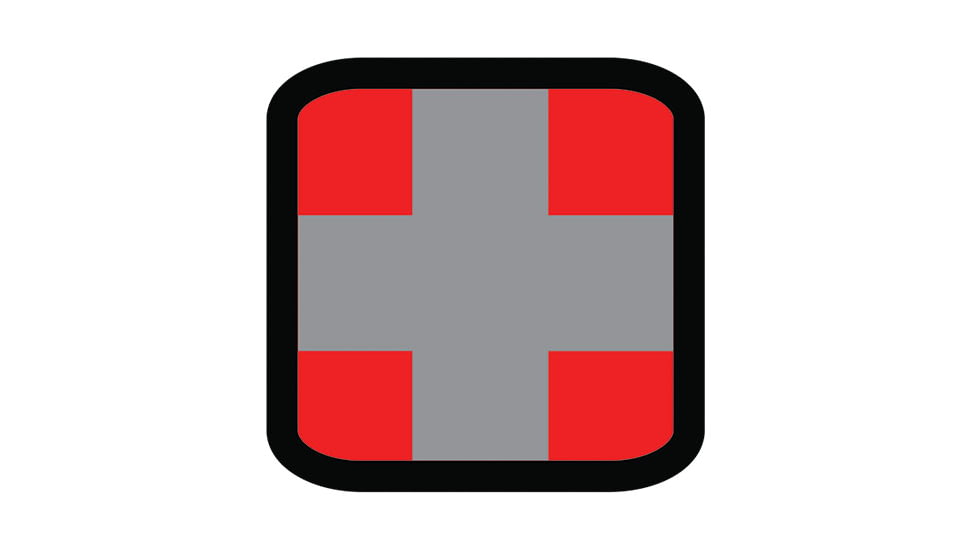 Fox Outdoor Medical and Morale Patches, Square Medical - Grey, 84P-021