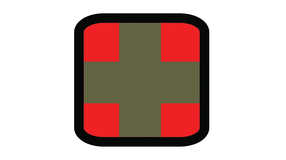 Fox Outdoor Medical and Morale Patches, Square Medical - Olive Drab, 84P-020