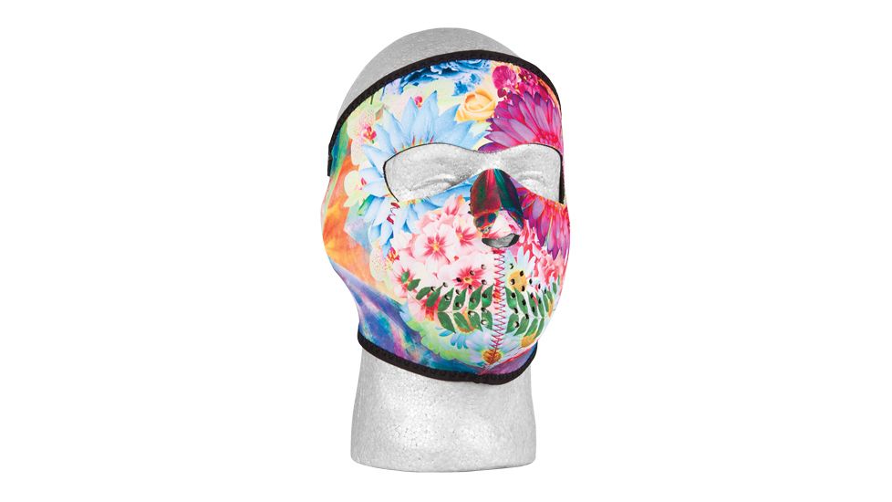 Fox Outdoor Neoprene Thermal Face Mask, Flower Skull 72-659