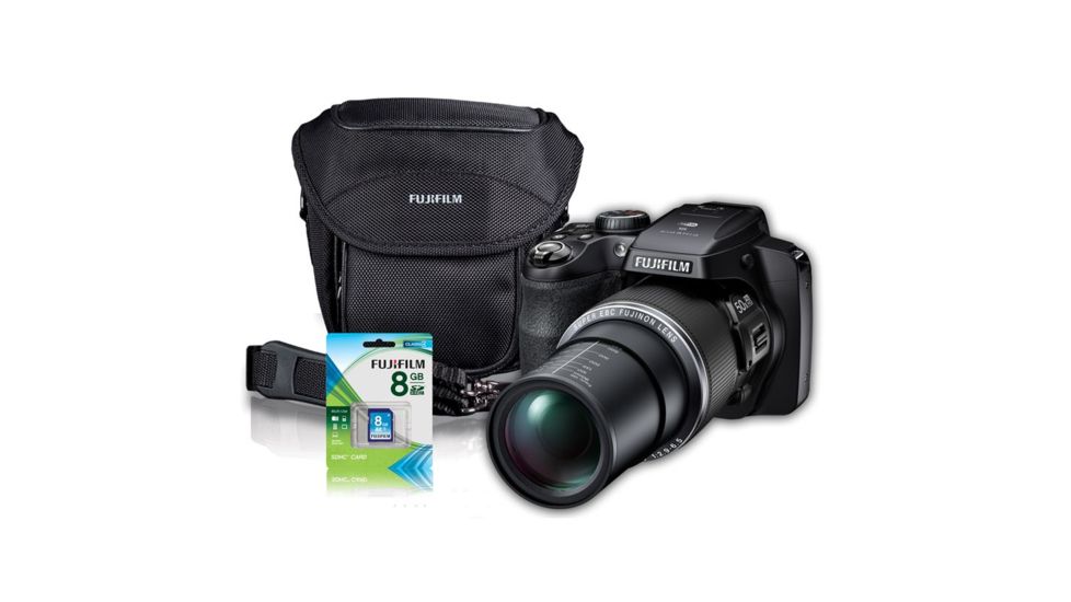Fujifilm FinePix S9400W 16MP Digital Camera, Black, Bundle-Gadget Bag, 8GB Memory Card, Batteries 600013636