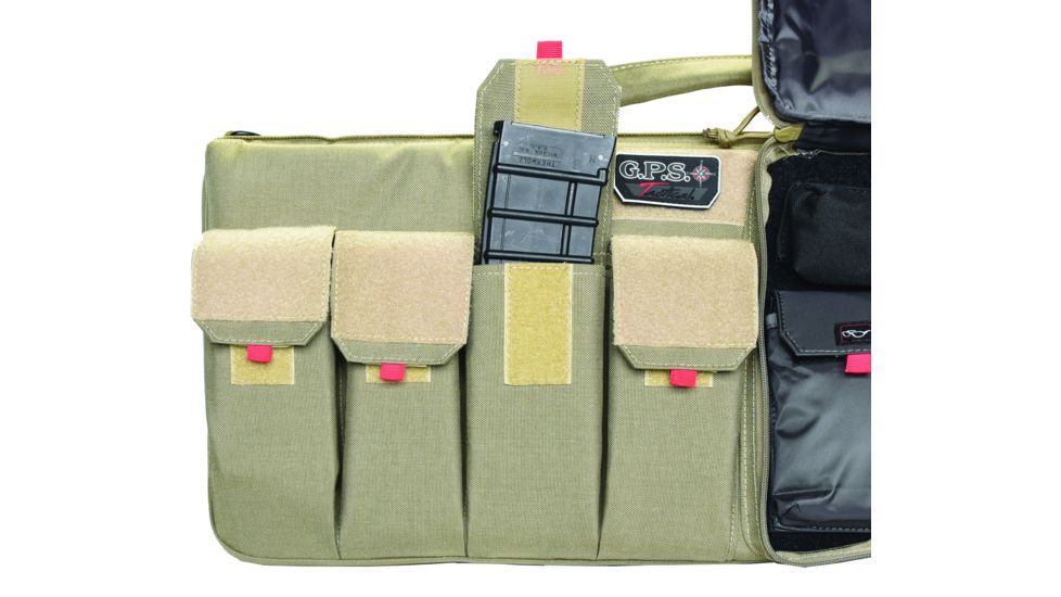 GPS Tactical 28 inch AR Case w/Handgun Pouch, Tan, GPS-T28ART