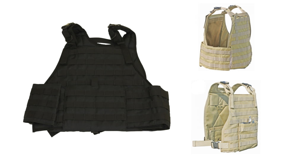 Galati Gear Plate Carrier Vest, Black, Desert Tan, Tan