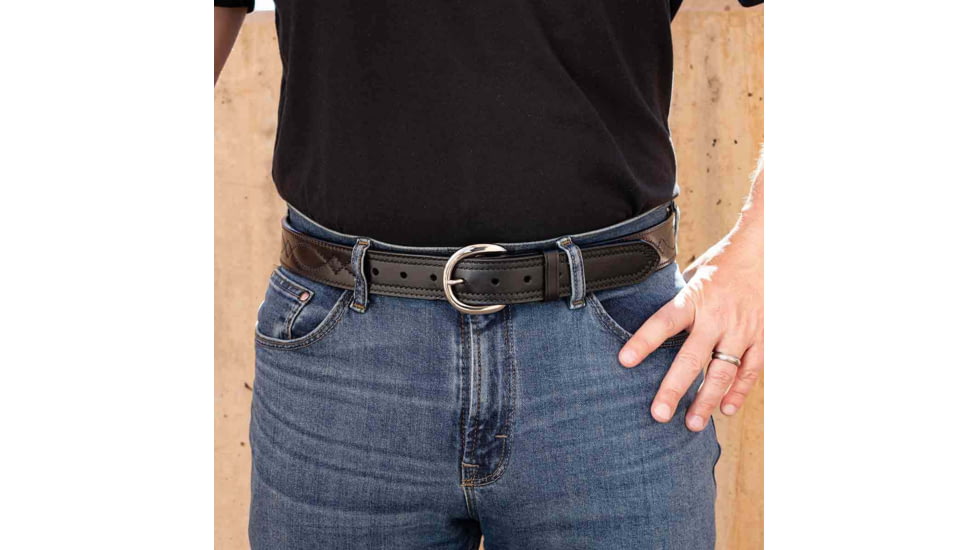 Galco SB7 Fancy Stitched 1.5in Holster Belt, Black, 40, SB7-40B