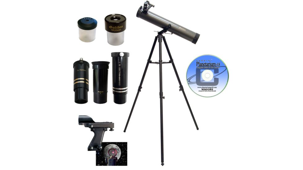 USED Galileo 800x80mm Zoom Reflector Telescope Kit,Hammer Tone FS-80Z, EDEMO1