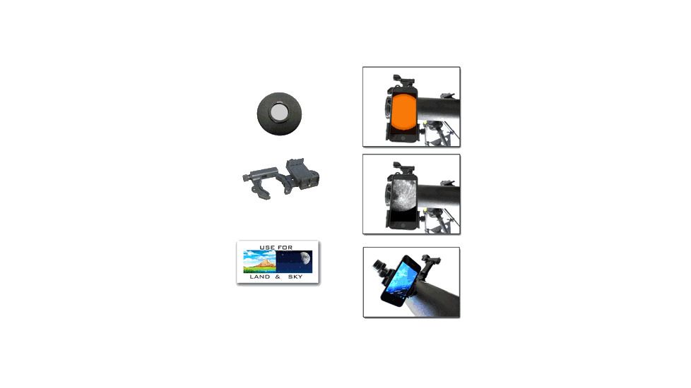 Galileo Tracker 800mm x 90mm Reflector Telescope w/Solar Filter Cap + Smart Phone Adapter, Black, NSN N, SS-80090TRSF