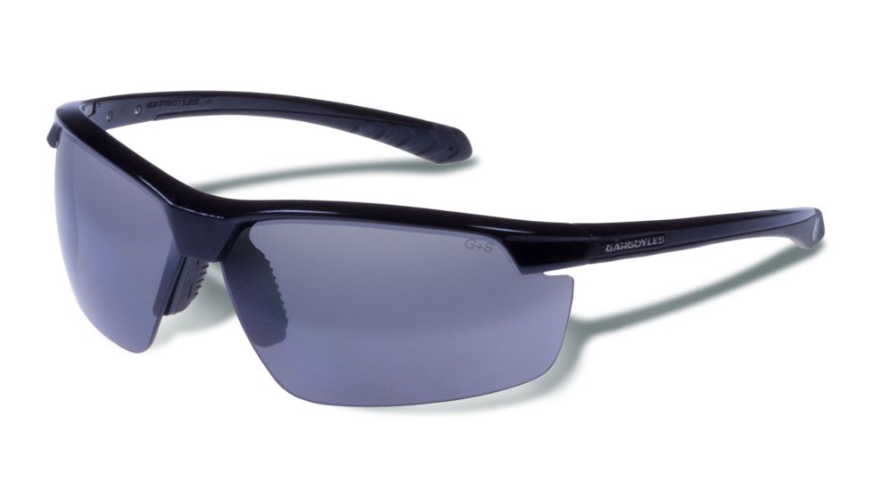 Gargoyles STAKEOUT Sunglasses, Black Frame, Smoke with Silver Mirror Lens, 10700209.QTM