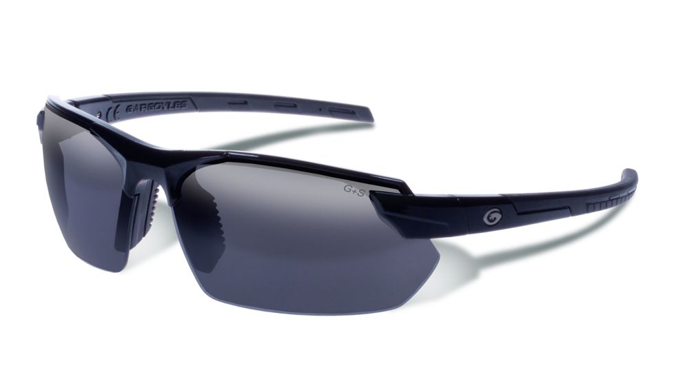 Gargoyles Vortex Protective Sunglasses, Black Frame, Smoke Polarized w/ Silver Mirror Lenses, 10700183.QTM