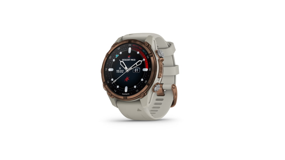 Garmin Descent Mk3i 43 mm, Bronze PVD Titanium with French Gray Silicone Band, 010-02753-13