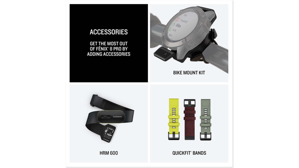 Garmin Fenix 8 Pro Unisex Watches, 47mm Case Diameter, Titanium Bezel, Black/Pebble Gray Silicone Band, 010-03198-00