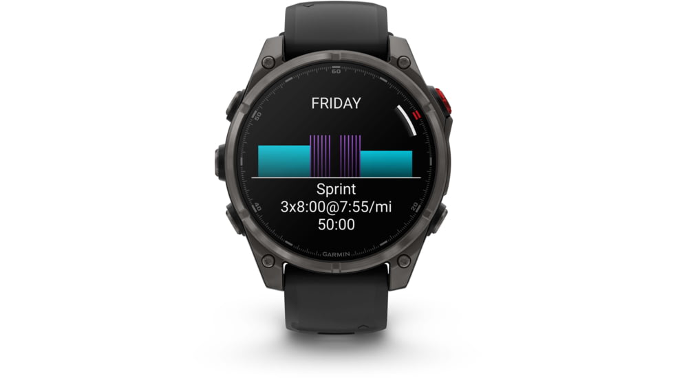 Garmin Fenix 8 Pro Unisex Watches, 47mm Case Diameter, Titanium Bezel, Black/Pebble Gray Silicone Band, 010-03198-00