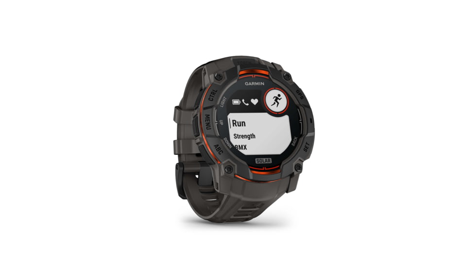 Garmin Instinct 3 Solar GPS Watch, 50mm dia, Black/Charcoal, 010-02935-00